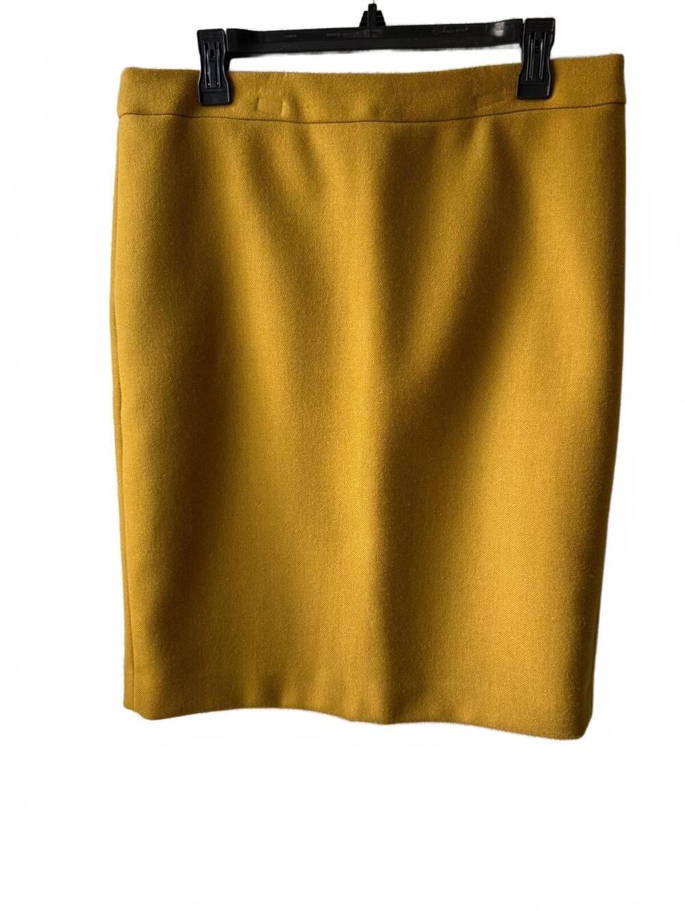 J.Crew Mustard Yellow Wool Pencil Skirt Size 12